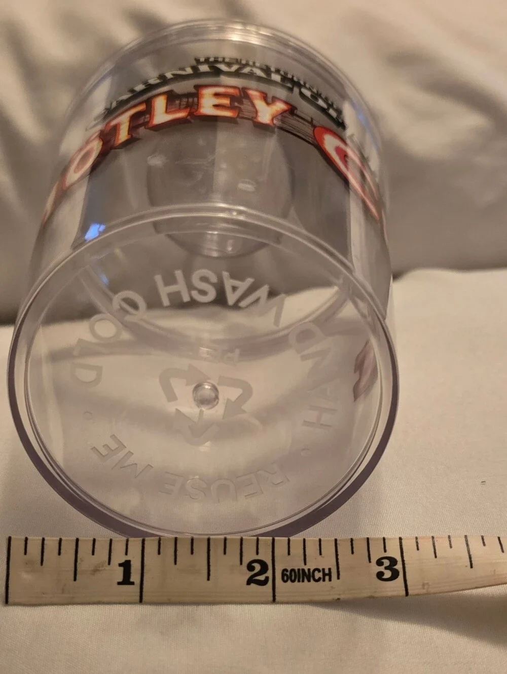 Mötley Crüe Souvenir Cup Cocktail Shaker & Shot Glass Clear Plastic Tour Merch